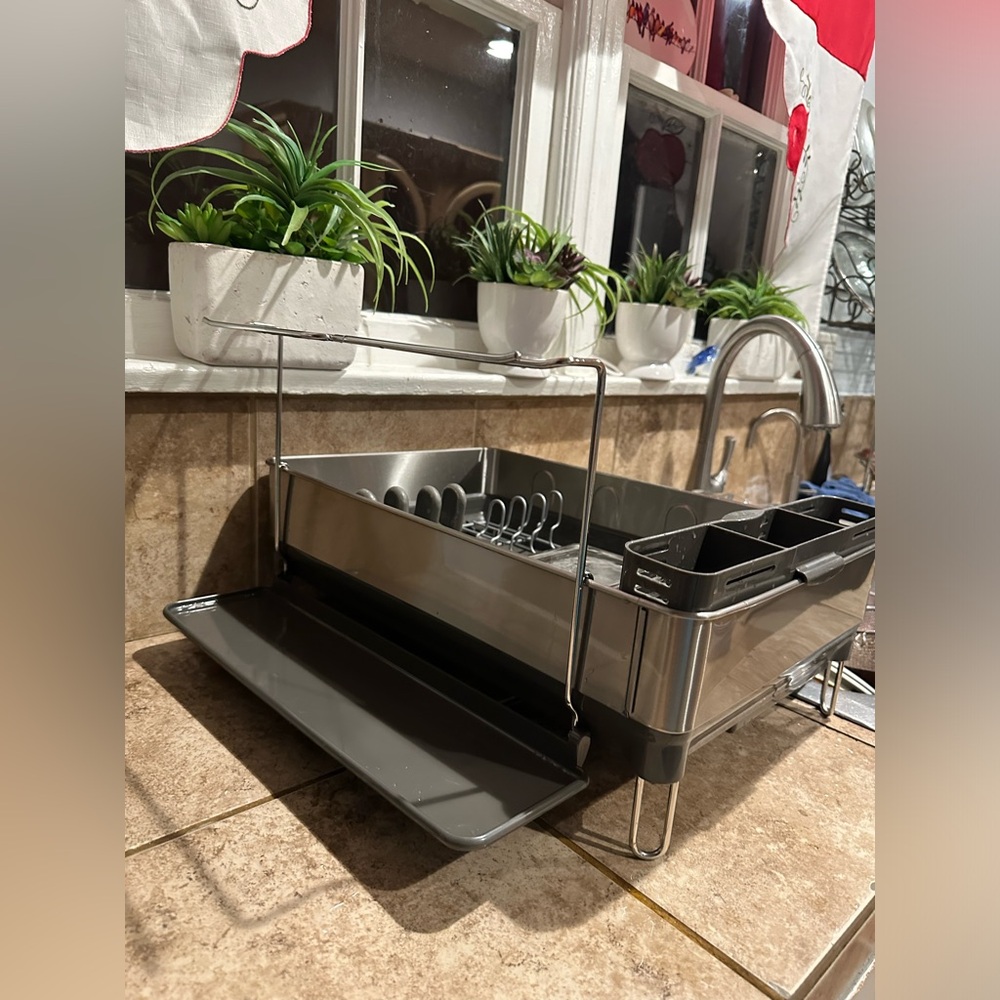 simplehuman Silver Kitchen Dish Organizer